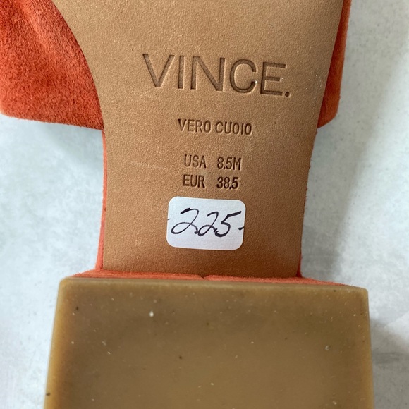 Vince Suede Slides Sandals Shoes Size 8.5 Red - Picture 7 of 7